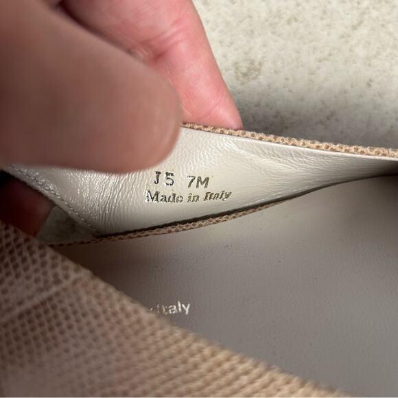 SAS Chloe J5 Beige Leather Snake Skin Pattern Slingback Closed Toe Flats Size 7M - Picture 5 of 9